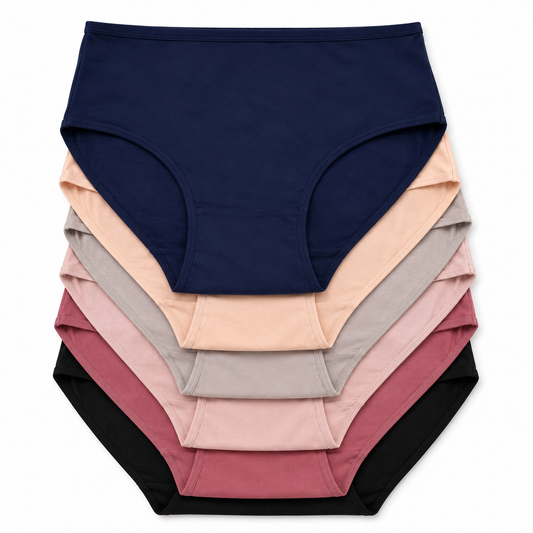 Lot de 6 slips coton – Confort quotidien – Tailles larges