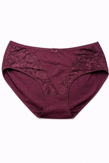 Lot de 6 slips confort premium – coton & dentelle