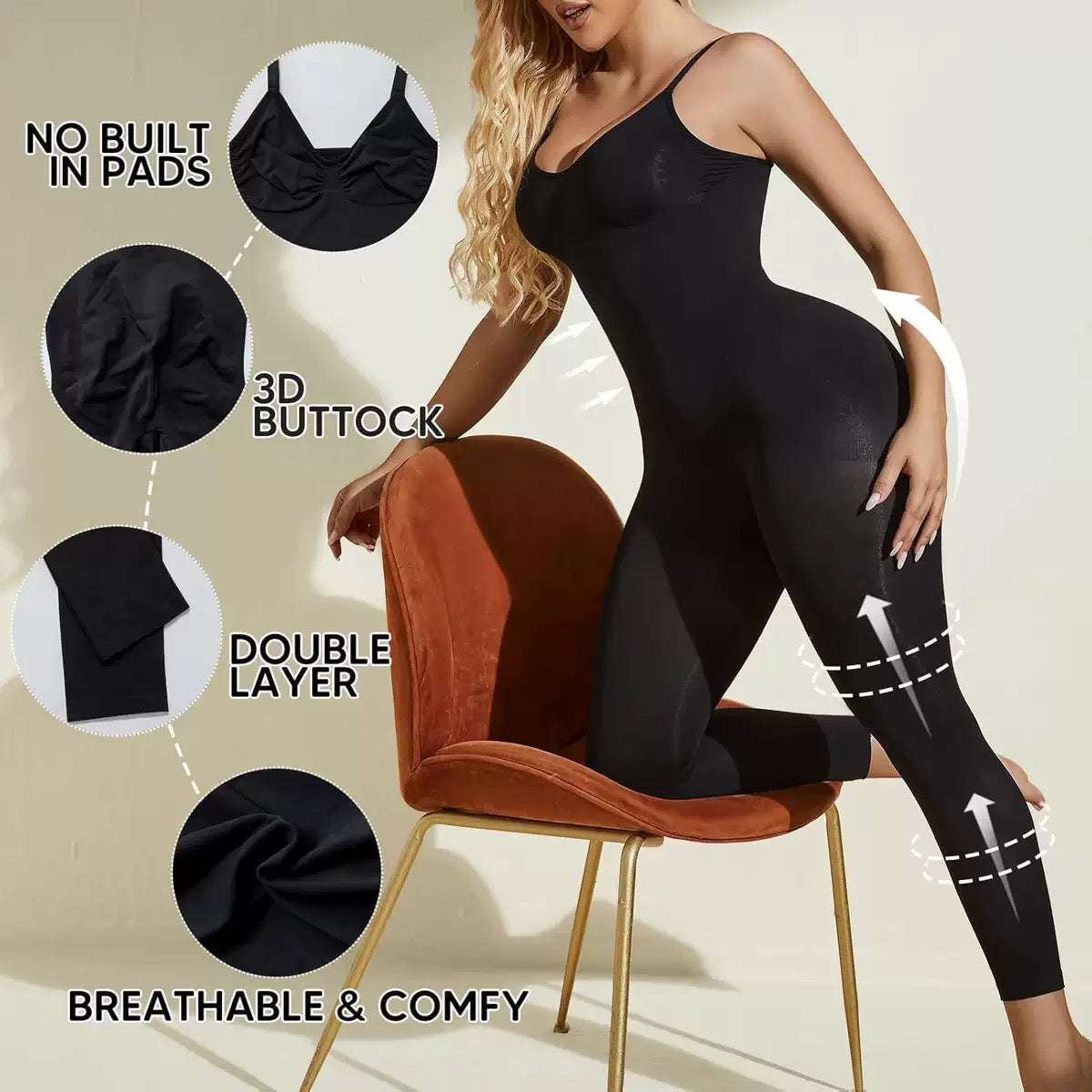 Body Sculptant Intégral Sans Coutures – Effet Taille Fine & Silhouette Galbée