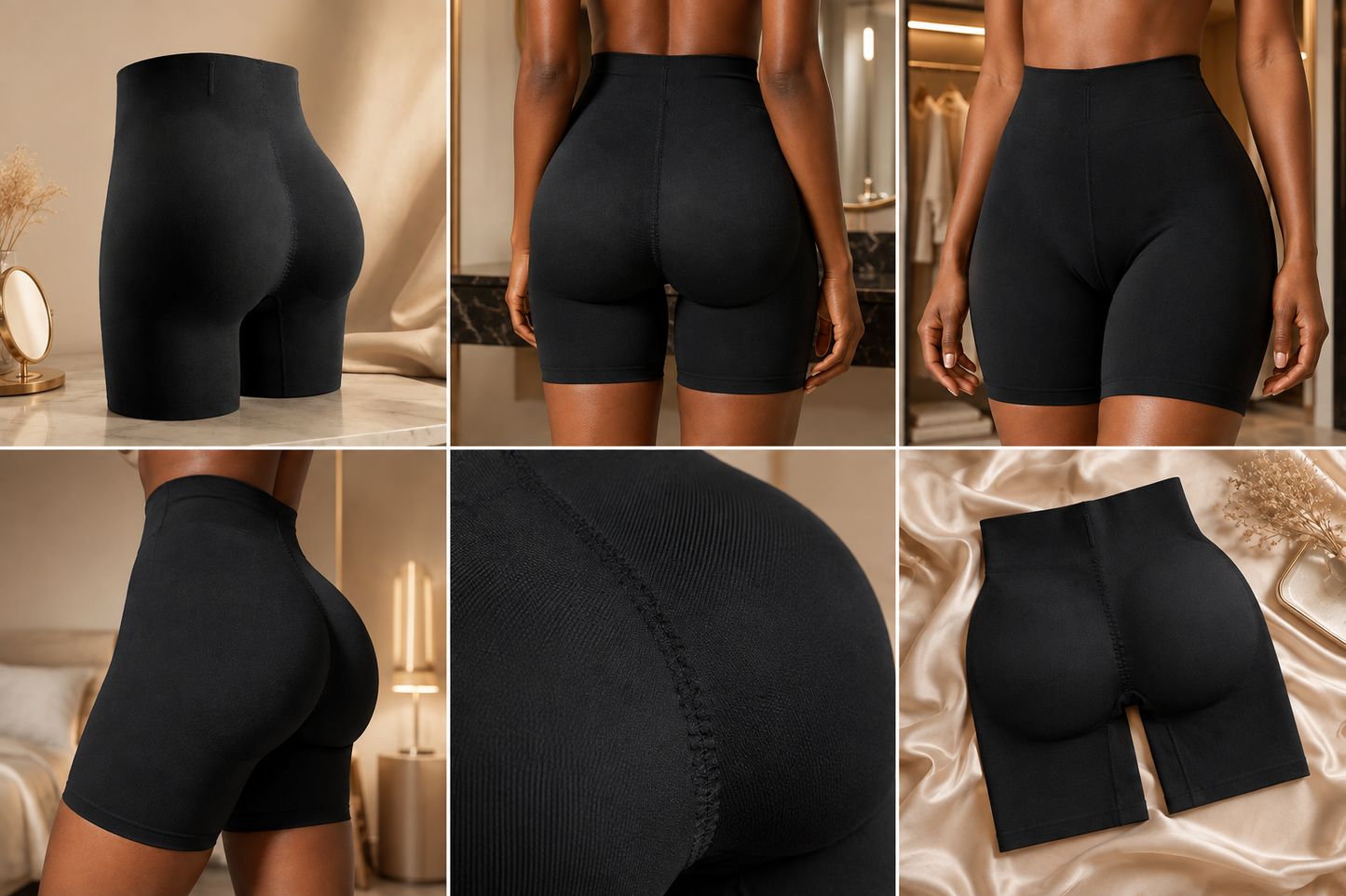 Short Gainant Rembourré Taille Haute – Fesses & Hanches invisibles